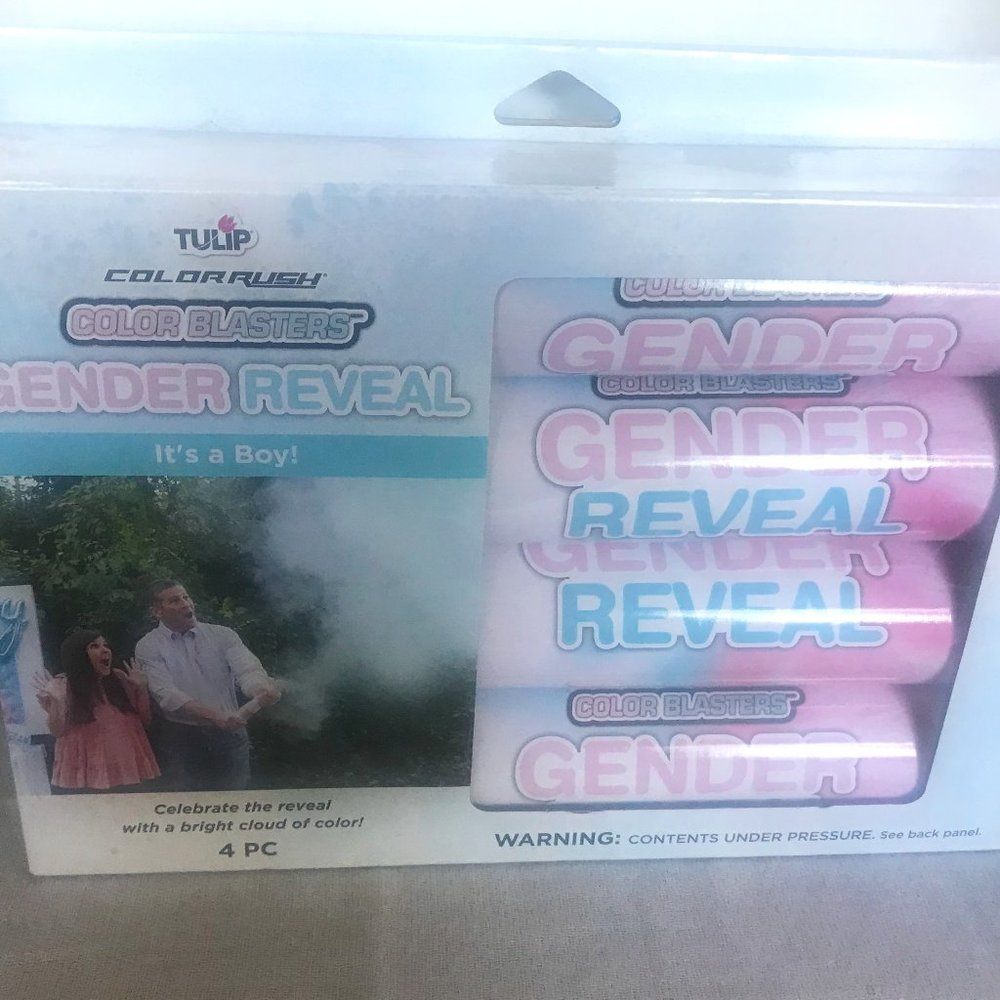 Tulip Color Blaster Gender Reveal 4 piece set. Boy - Blue